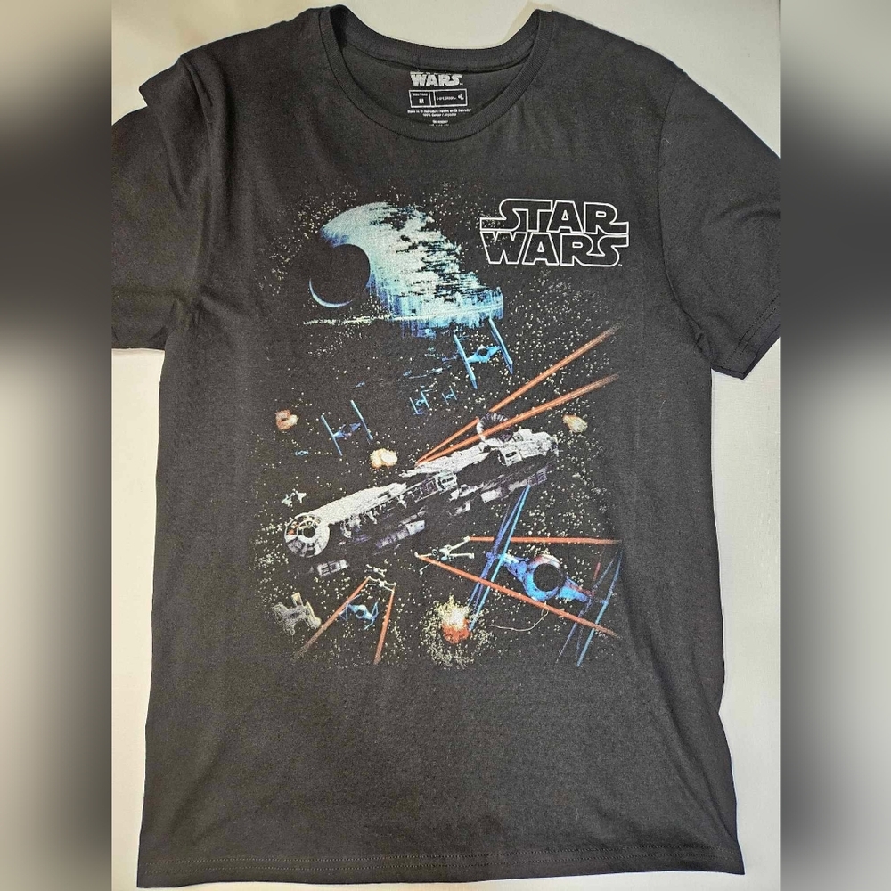 Star Wars T-Shirt Mens Medium Black Faded Return Of The Jedi Graphic‎ Casual Tee
